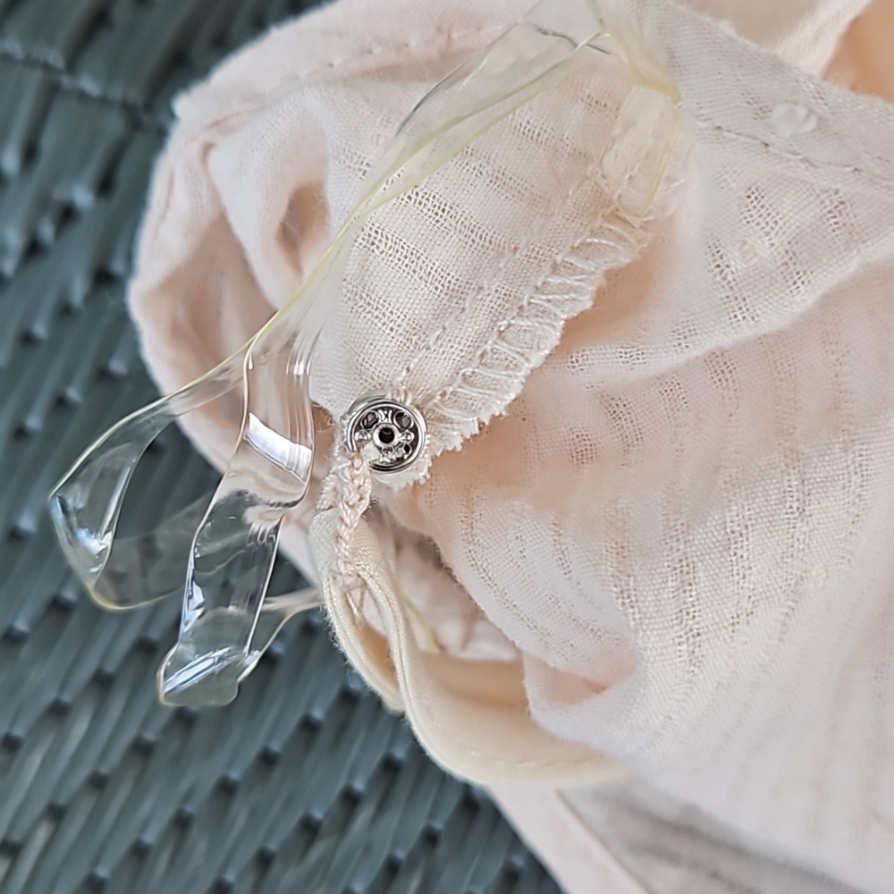 Entro Swiss Dot V-Neck Puff Sleeve Ruffle Tiered Mini Dress Size M NEW - Picture 9 of 9